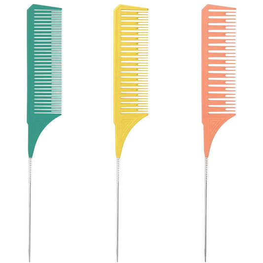 Beakey 3 Pcs Highlighting Combs 3 Sizes with Rat Tail Perfect for Salon-Set8