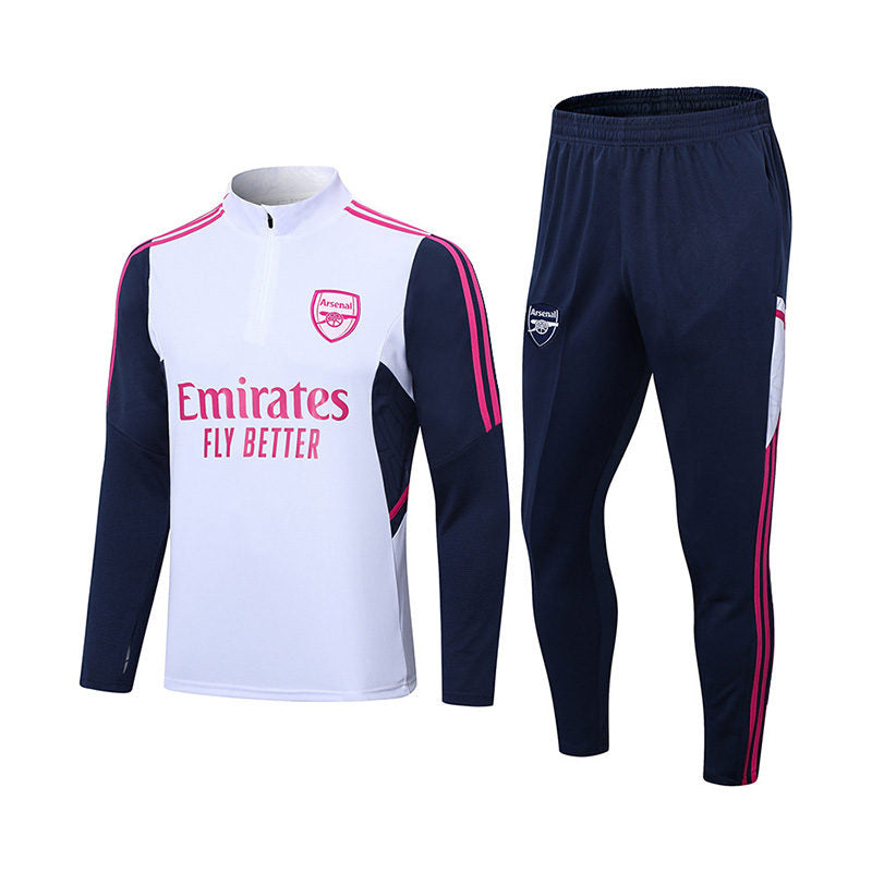 Beakey Arsenal Soccer Jersey Kit Football T-shirt Set for Adult Kids with Long Sleeve-White