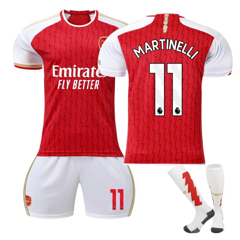 Beakey Arsenal F.C. Away Jersey MARTINELLI #11 Soccer Jersey Kids Adult 3Pcs Jersey Kits