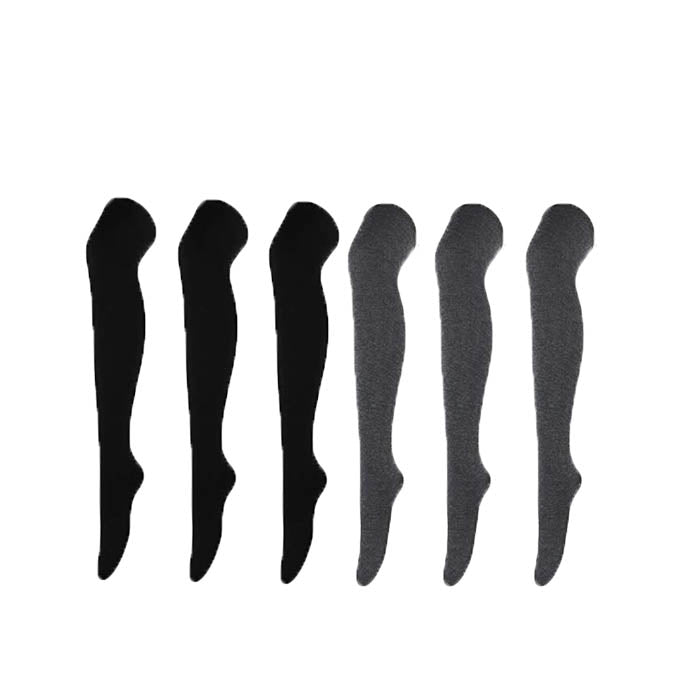 Beakey 6 Packs D Womens Long Solid Color Socks Over Knee Thigh High Socks Warm Stocking