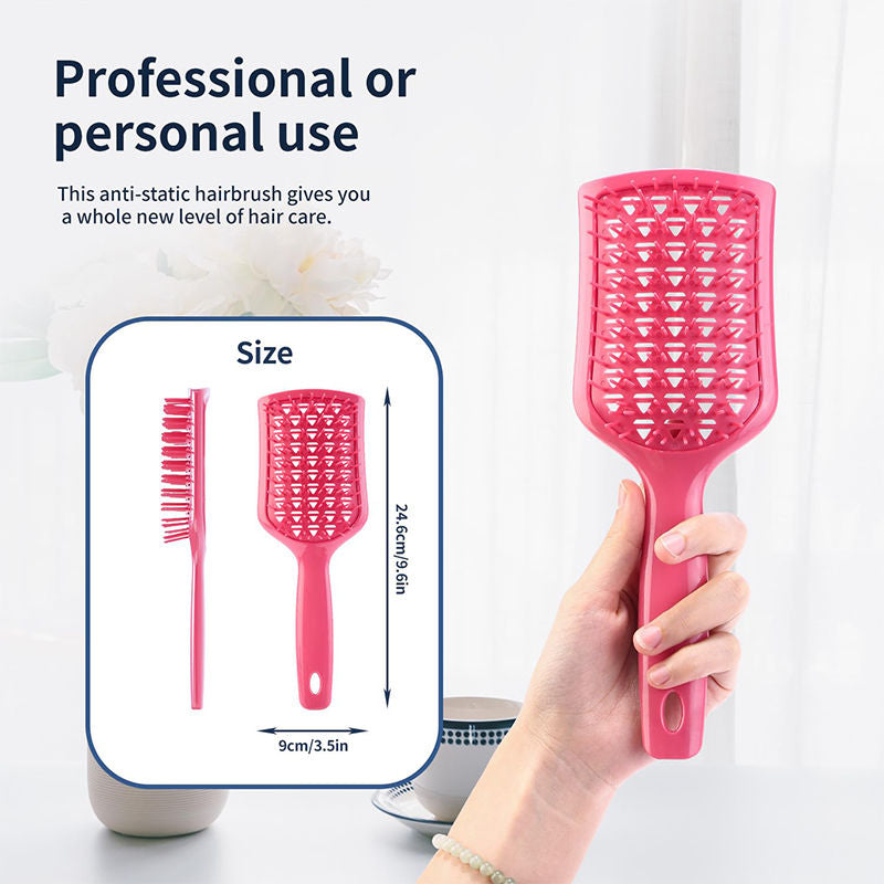 Beakey 2PACK Detangling Scalp Brush Untwisted Haibrush Anti-static Massage Paddlebrush for Men and Women-Pink Purple