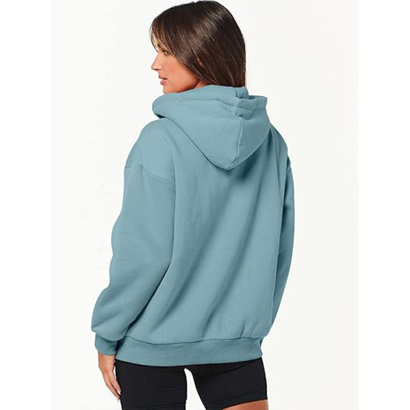 Beakey Womens Zip Up Hoodies with Pockets Y2K Oversized Sweatshirts-Light Blue