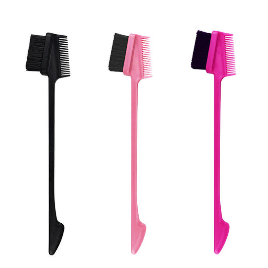 Beakey 3 Pcs Double Sided Hair Brush for Hair Eyebrow Edge Control-Set A