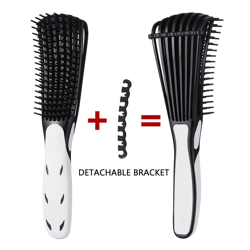 Beakey 2 Pack Detangling Brush for Curly Hair Detangler Brush for Wet Dry Long Thick Curly Hair-PinkWhite