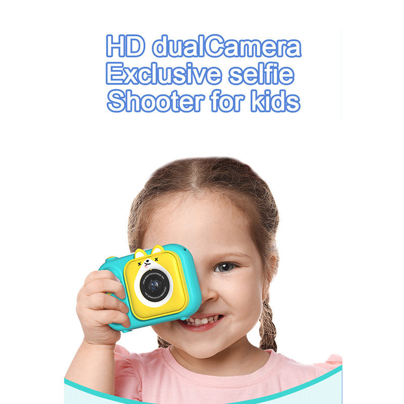Beakey Kids Selfie Camera Digital Video with Silicone Cover for 3-8 Year-Blue