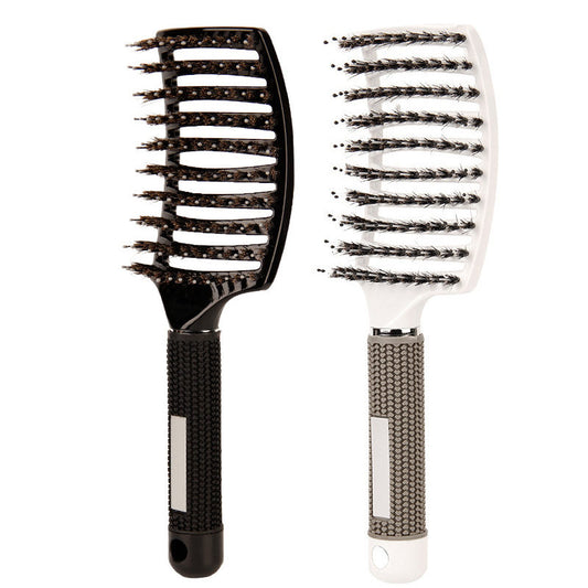 Beakey 2Pcs Hair Detangling Brush Fast Drying Styling Massage Hairbrush for Long Thick Curly Tangled Hair-Black White