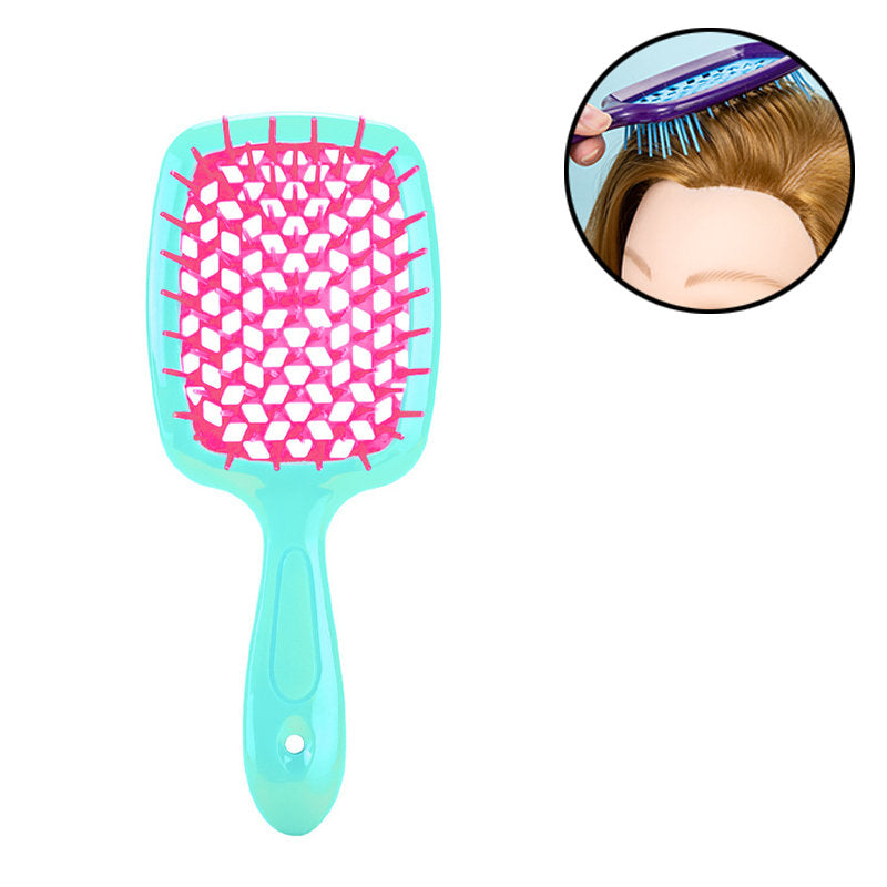 Beakey Massage Hair Brush Wet & Dry Vented Detangling for All Hair Types-BlueRoseRed