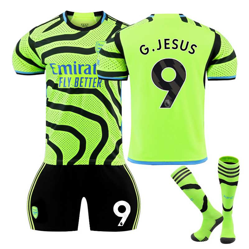 Beakey Arsenal F.C. Home Jersey G.JESUS #9 Soccer Jersey Kids Adult 3Pcs Jersey Kits
