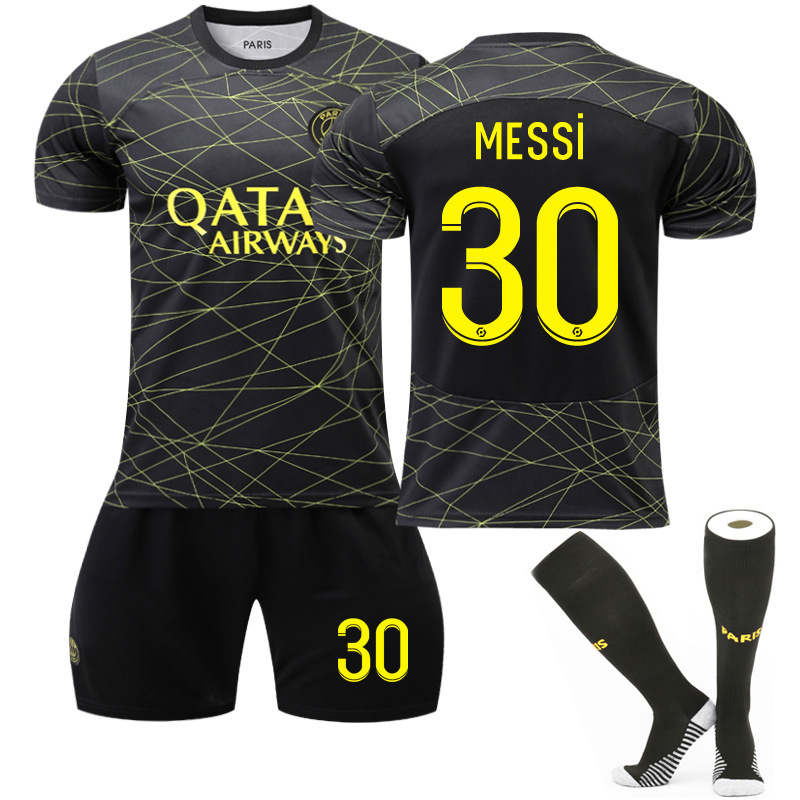 Beakey Paris Third Away Jersey 2022-23 MESSI #30 Soccer Jersey Kids Adult 3-Pieces Jersey Kits