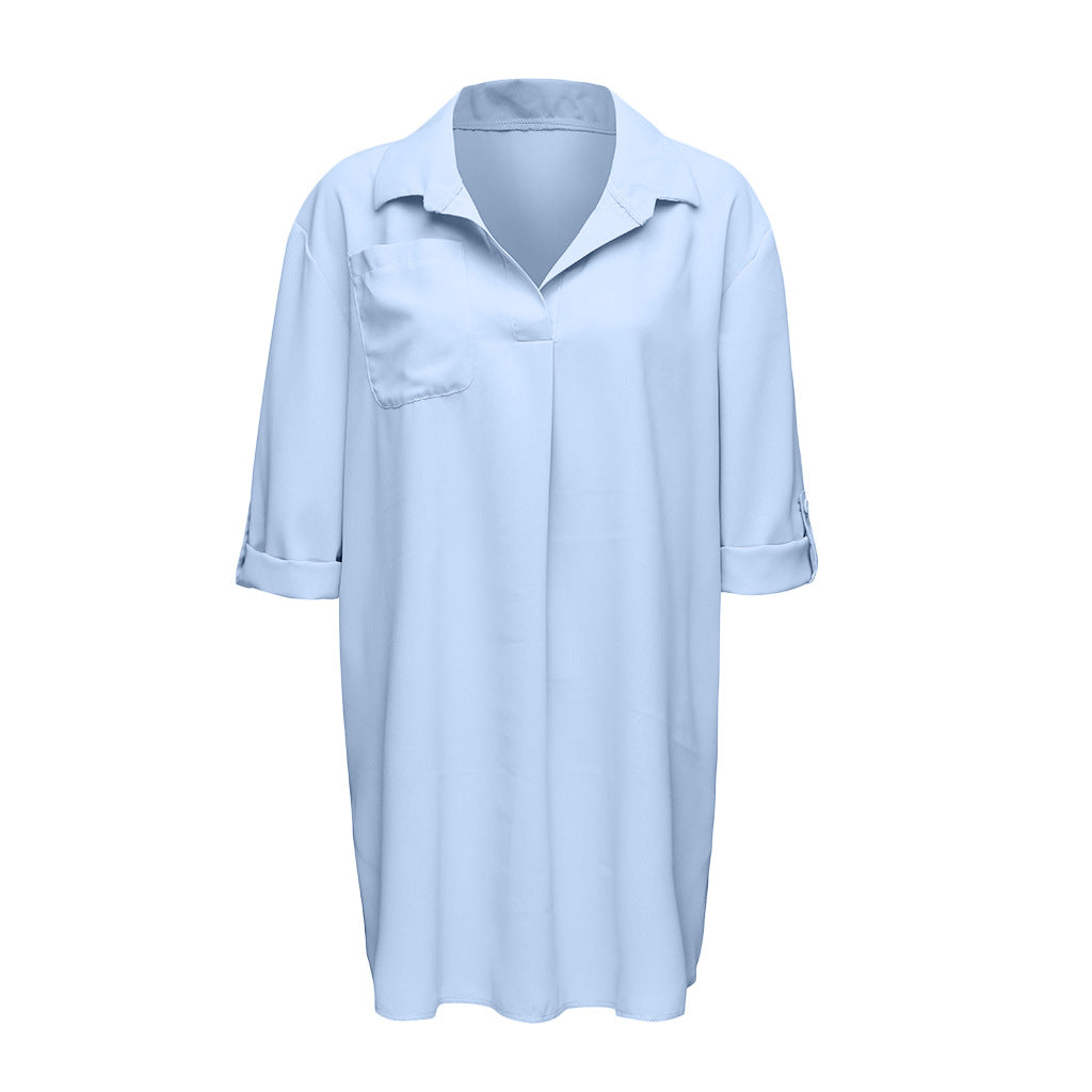 Beakey Women's Swimsuit Beach Cover Up Shirt Bikini Beachwear Bathing Suit Beach Dress - Light Blue