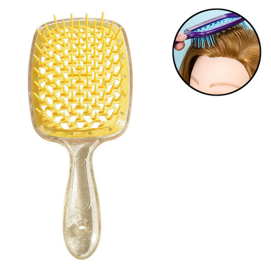 Beakey Massage Hair Brush Wet & Dry Vented Detangling for All Hair Types-YellowGold