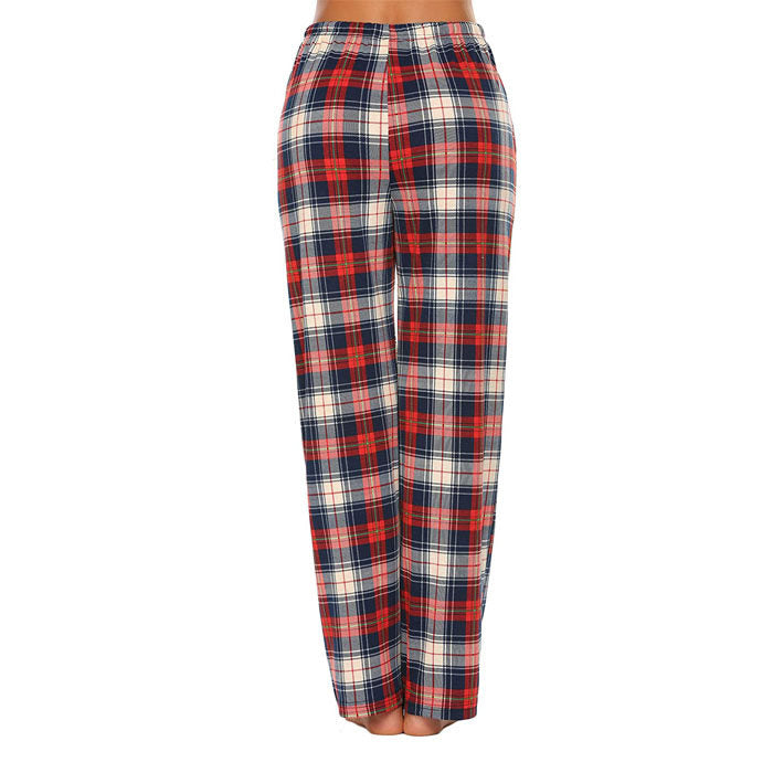 Beakey Women Lounge Pants Comfy Pajama Bottom Stretch Plaid Drawstring Bottoms Pants-03-SP127