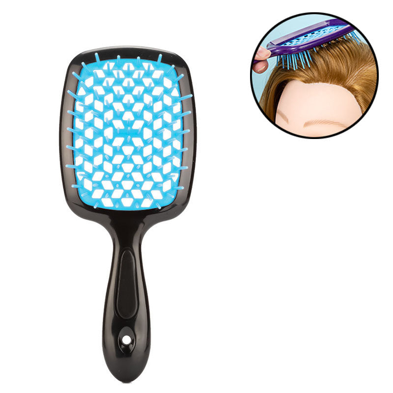 Beakey Massage Hair Brush Wet & Dry Vented Detangling for All Hair Types-BlueBlack