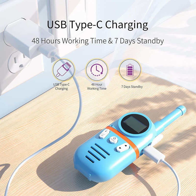 Beakey 3 Pcs Kids Walkie Talkies Rechargeable 3 Miles Range 22 Channels for Camping-2