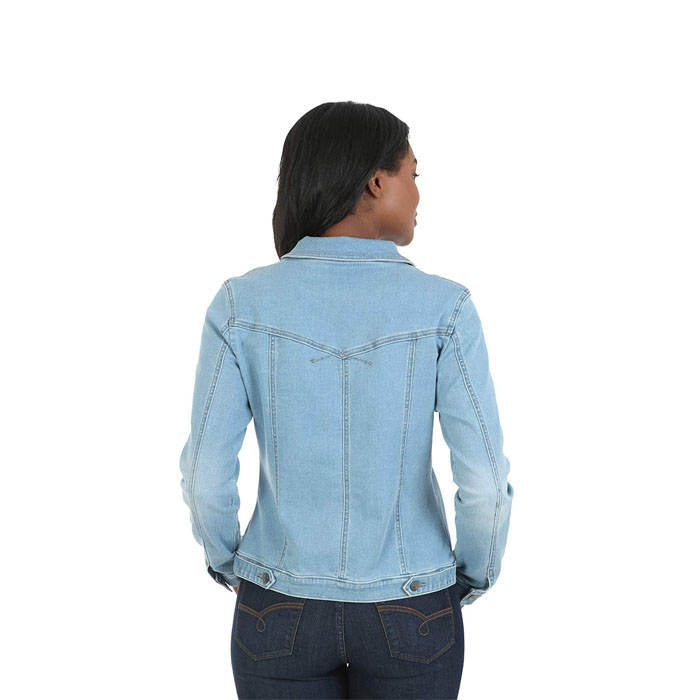 Beakey Women's Plus Size Classic Jean Jacket Slim-Light Blue-042