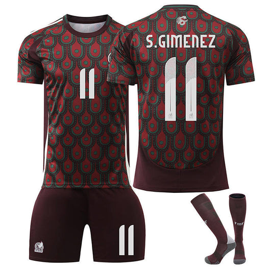 Beakey S.GIMENEZ #11 Mexico Home Jersey Soccer Jersey Kit Football T-shirt Set for Adult Kids