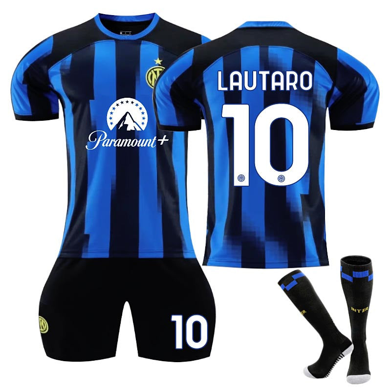 Beakey INTER Home Jersey LAUTARO #10 Soccer Jersey Kids Adult 3-Pieces Jersey Kits