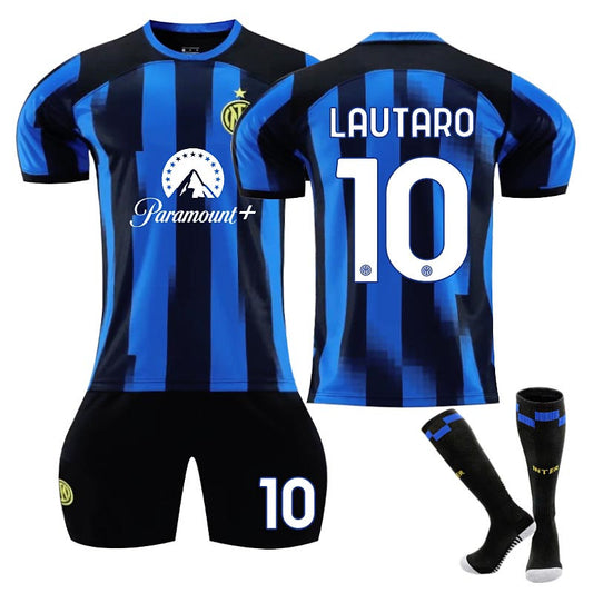 Beakey INTER Home Jersey LAUTARO #10 Soccer Jersey Kids Adult 3-Pieces Jersey Kits
