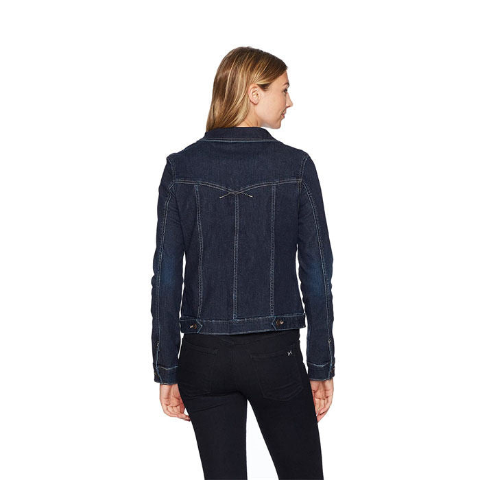Beakey Women's Plus Size Classic Jean Jacket Slim-Dark Blue-042