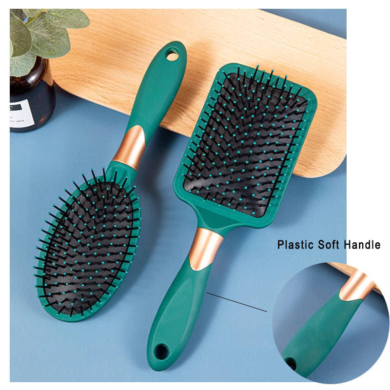 Beakey 4 Pcs Hair Brush Gifts Set for Women Detangling Hairbrush Flexible Soft Pin Bristles for Long Thick Curly Hair-008Green