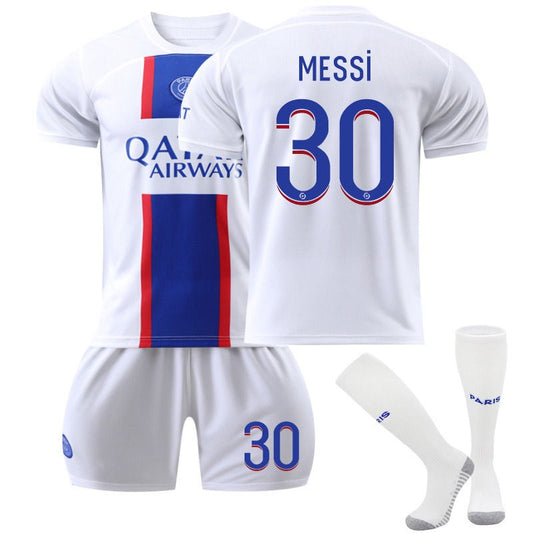 Beakey MESSI #30 Paris F.C Second Away Jersey 2022/23 Soccer Jersey Kit Football T-shirt Set For Adult Kids