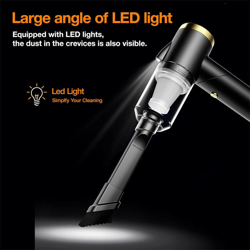 Beakey 9000Pa Wireless Foldable Handheld Car Vacuum-Black