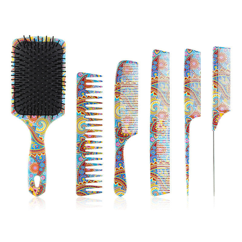 Beakey 6 Pcs Camo Hair Brushes Anti Static & Frizz for All Hair Types