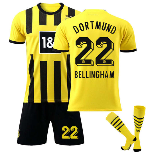 Beakey Dortmund Home Jersey 2022-23 BELLINGHAM #22 Soccer Jersey Kids Adult 3-Pieces Jersey Kits