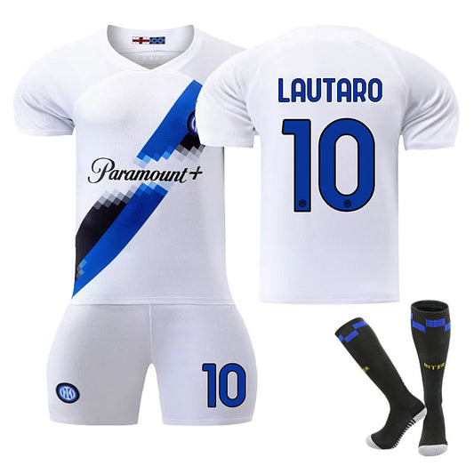 Beakey INTER Away Jersey LAUTARO #10 Soccer Jersey Kids Adult 3-Pieces Jersey Kits