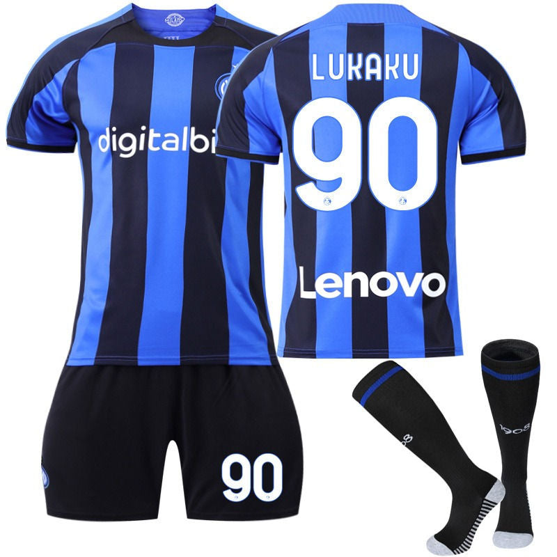 Beakey LUKAKU #90 Milano F.C Home Jersey 2022/23 Soccer Jersey Kit Football T-shirt Set For Adult Kids
