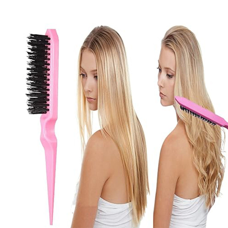 Beakey 5Pcs Slick Back Hair Brush Set with Edge Brush Rat Tail Comb Bristle Comb Fluffy End Comb