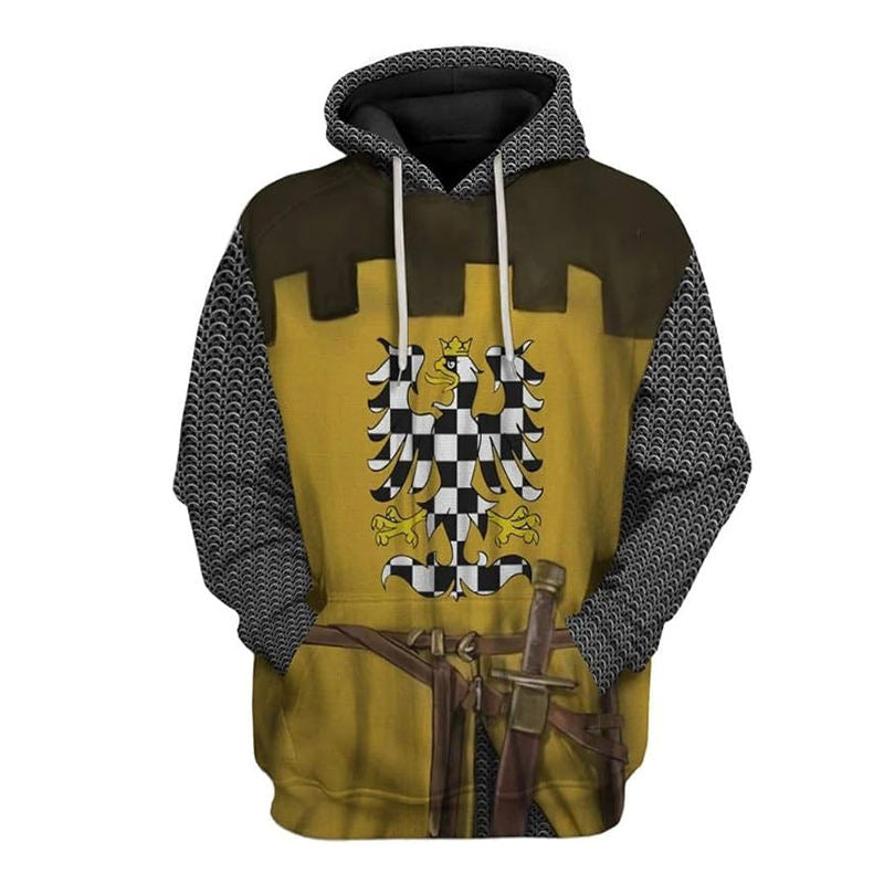 Beakey Medieval Knight Hoodie for Women Men Classic 3D Printed Sweatshirt-G