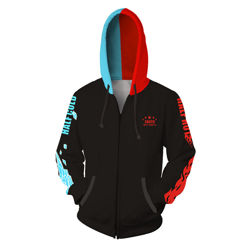Beakey Zip up Hoodies for Men with Pocket 3D Anime Printed Sweatshirt-7