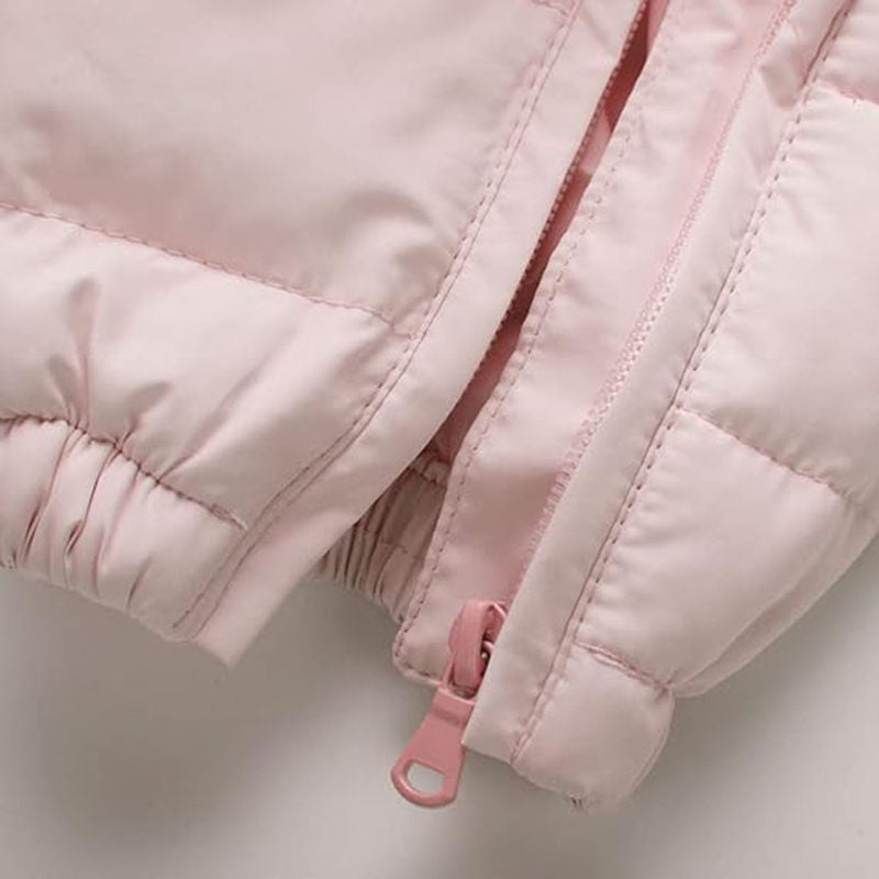 Beakey Baby Warm Romper with Bear Hood Winter Snowsuit for 0-18 Months-Pink