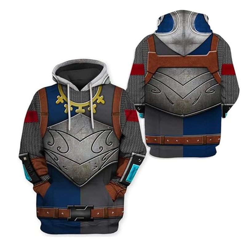 Beakey Medieval Knight Hoodie for Women Men Classic 3D Printed Sweatshirt-H