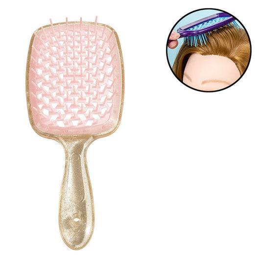 Beakey Massage Hair Brush Wet & Dry Vented Detangling for All Hair Types-PinkGold