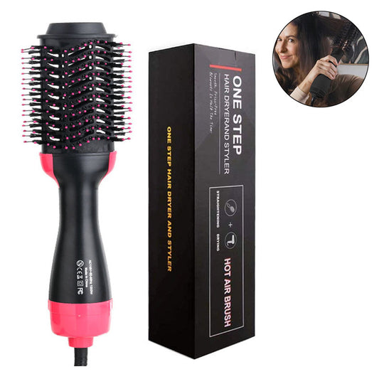 Beakey Blow Dryer Brush with Negative Ions & 3 Temps for All Hair Types-Red