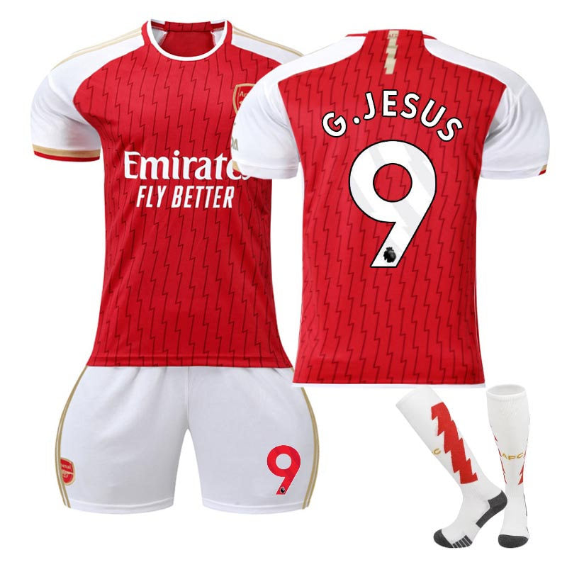 Beakey Arsenal F.C. Away Jersey G.JESUS #9 Soccer Jersey Kids Adult 3Pcs Jersey Kits