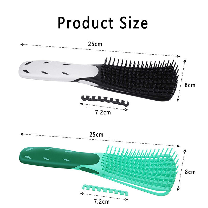 Beakey 2 Pack Detangling Brush for Curly Hair Detangler Brush for Wet Dry Long Thick Curly Hair-GreenWhite