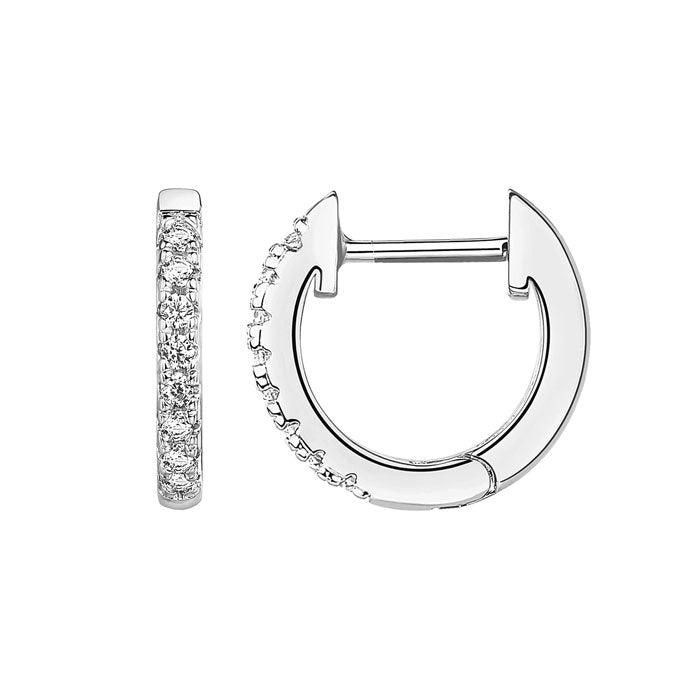 Beakey S925 Sterling Silver Cubic Zirconia Cuff Earrings Stud-Platinum