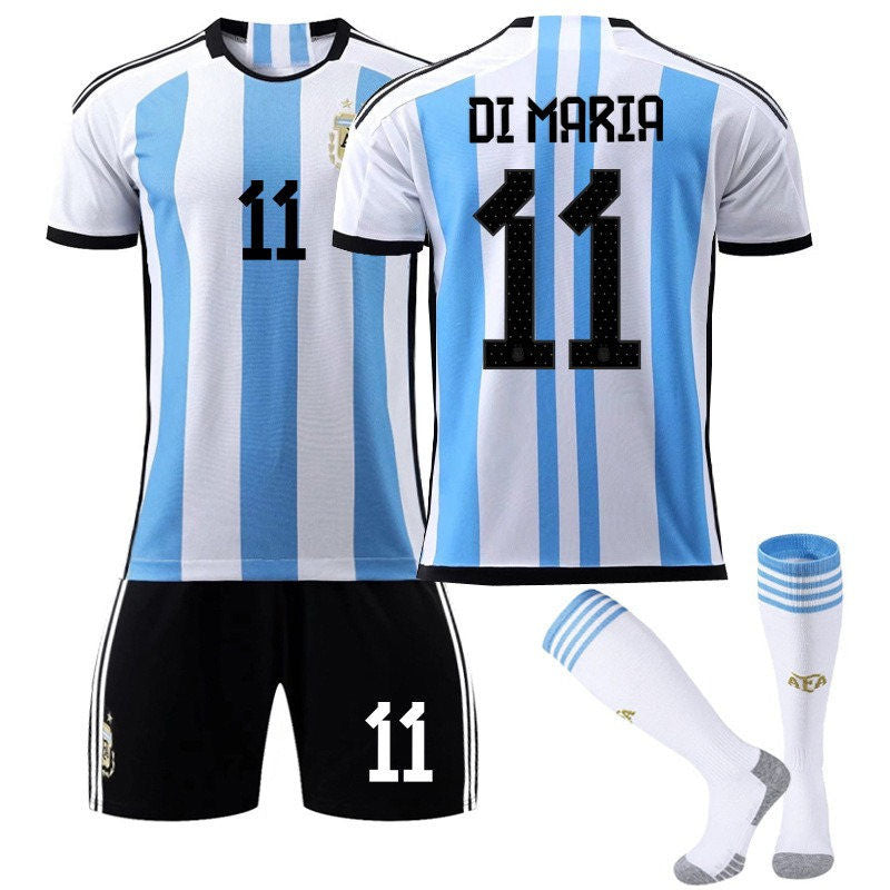 Beakey DI MARIA #11 Argentina Home B-Jersey 2022/23 Soccer B-Jersey Kit Football T-shirt Set For Adult Kids