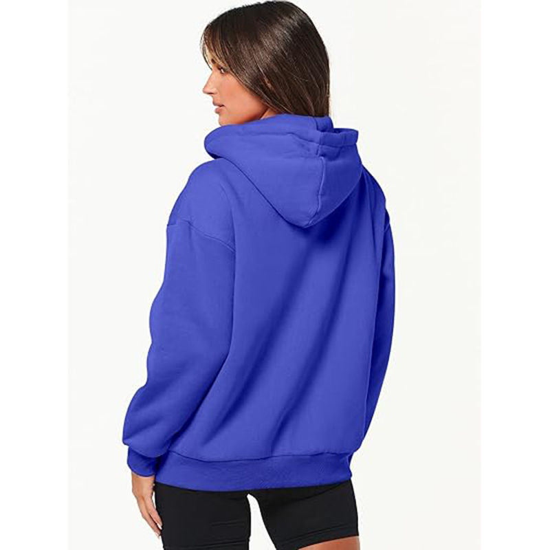 Beakey Womens Zip Up Hoodies with Pockets Y2K Oversized Sweatshirts-Blue