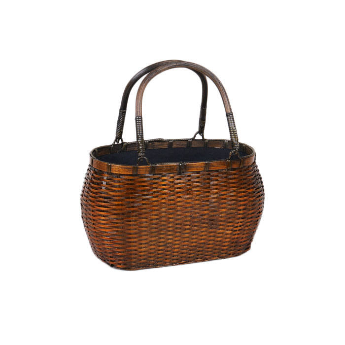 Beakey Retro Weave Womens Bamboo Handbag Handmade Large Tote Bag Wicker Basket Bag-Waist Drum Bag