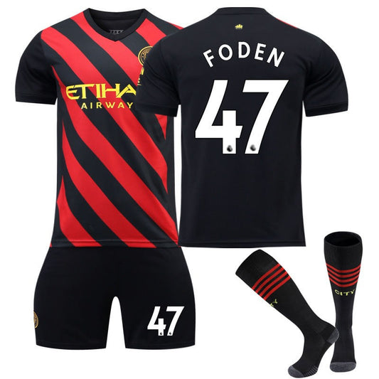 Beakey FODEN #47 Manchester Away Jersey 2022/23 Soccer Jersey Kit Football T-shirt Set For Adult Kids