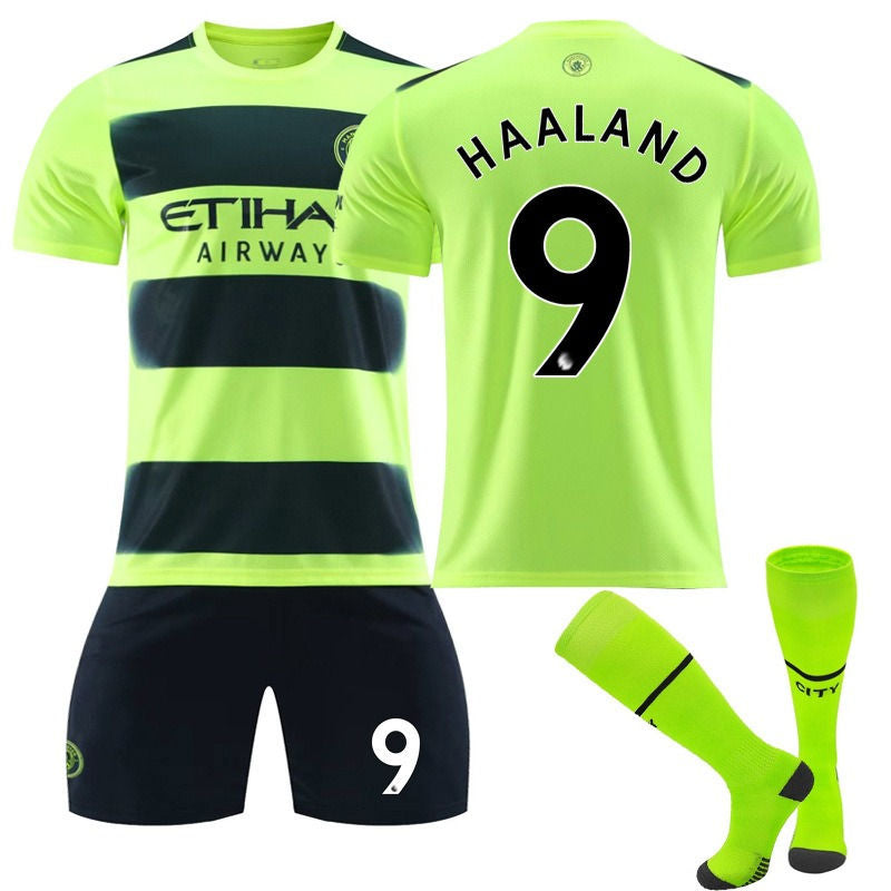 Beakey HAALAND #9 Manchester Second Away Jersey 2022/23 Soccer Jersey Kit For Adult Kids