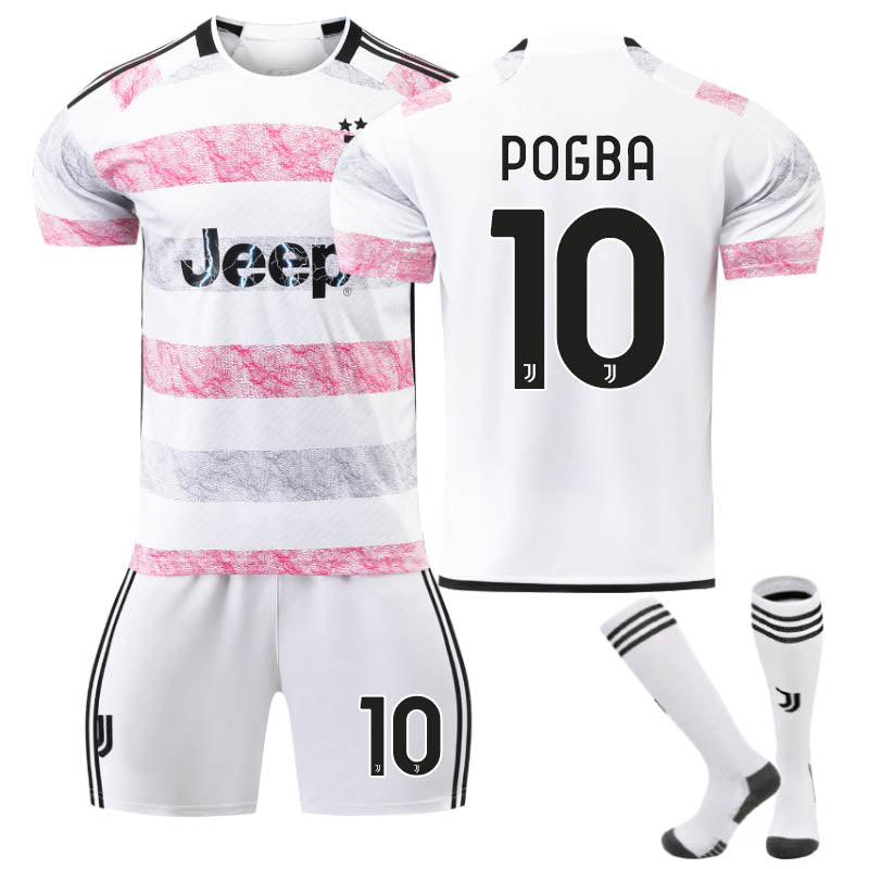 Beakey Juventus Away Jersey POGBA #10 Soccer Jersey Kids Adult 3-Pieces Jersey Kits