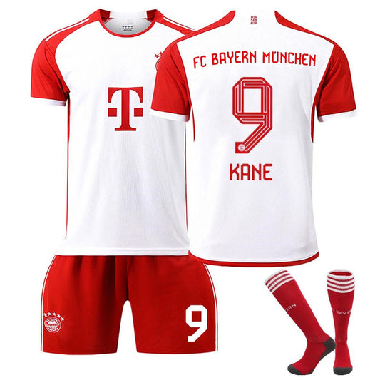 Beakey Bayern Home Jersey KANE #9 Soccer Jersey Kids Adult 3-Pieces Jersey Kits