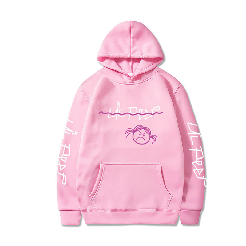 Beakey Unisex Hoodie for Winter with Front Pocket Letter Print Sweatshirt-PinkA
