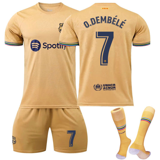 Beakey O.DEMBELE #7 Barca Away Shirt 2022/23 Soccer Jersey Kit Football Set For Adult Kids