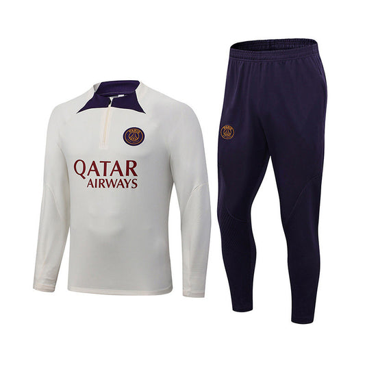 Beakey Paris Soccer Jersey Kit Football T-shirt Set for Adult Kids with Long Sleeve-LightYellow